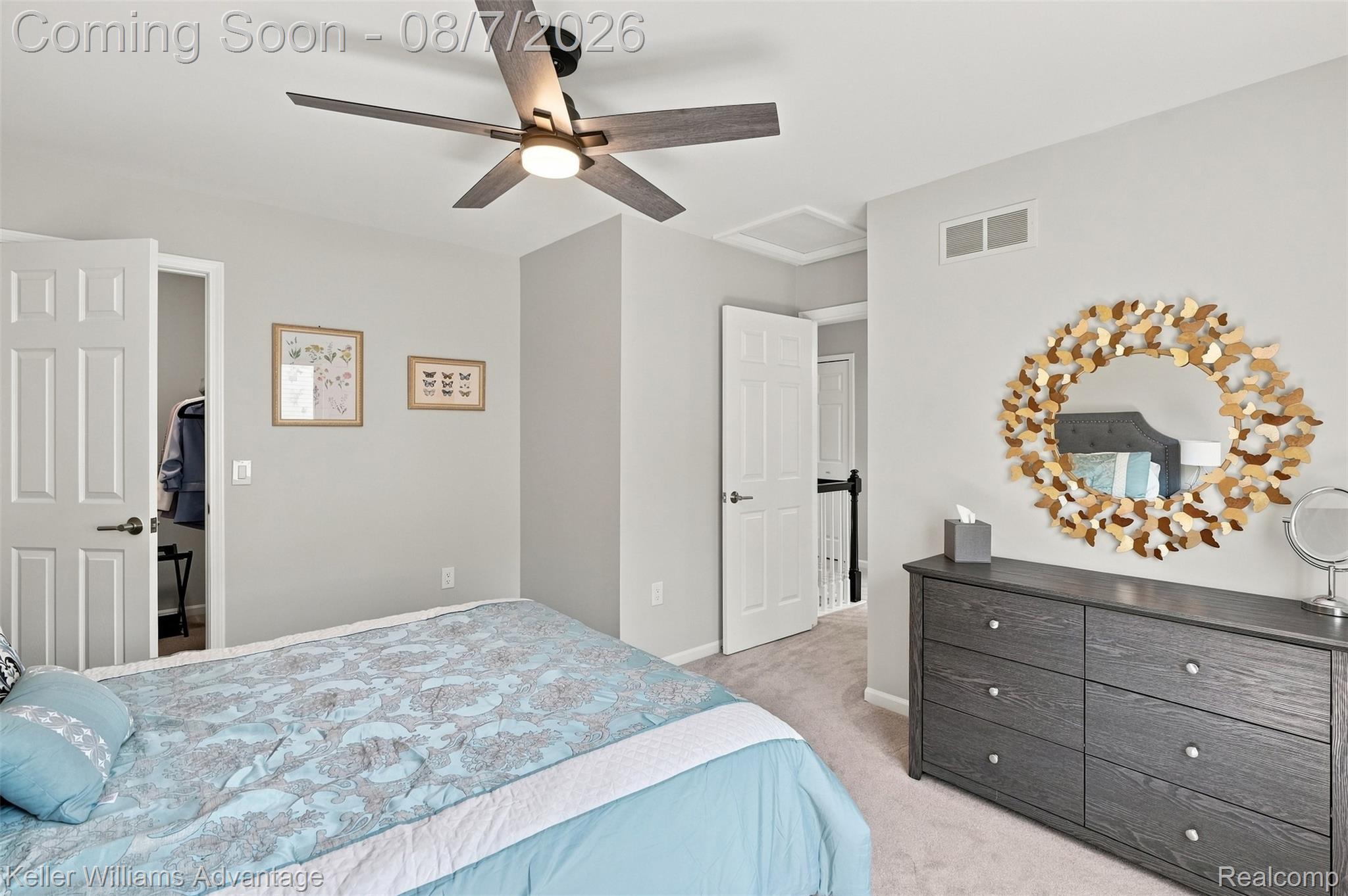 5325 Simpson Lake Road West Bloomfield, MI 48323 - Photo 25 of 43 Recessed lighting, ceiling fan, six-panel interior doors, and carpeted flooring