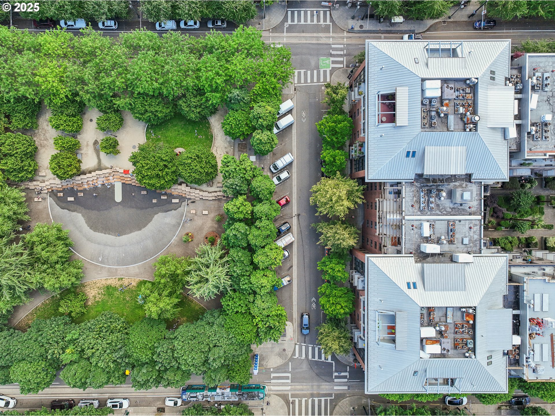 1030 Northwest Johnson Street, Unit 224 Portland, OR 97209 - Photo 30 of 36 an aerial view of a house with outdoor space and street view