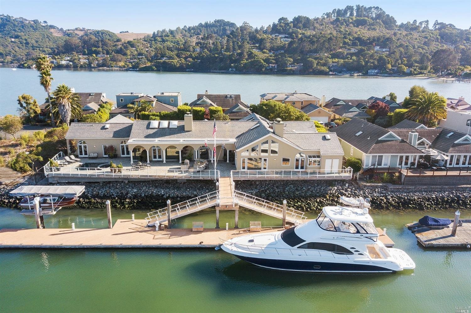 60 Trinidad Drive Tiburon, CA 94920 - Photo 1 of 1 an aerial view of a house with a lake view