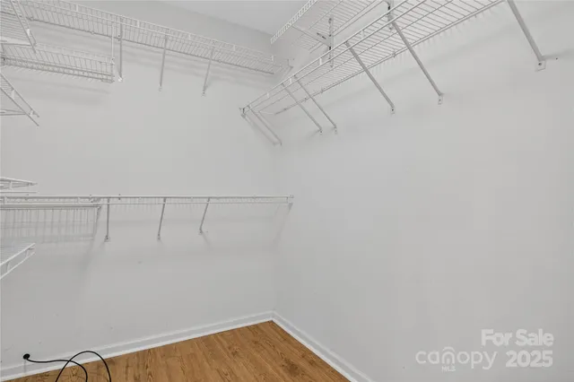 a view of a room with racks on the wall