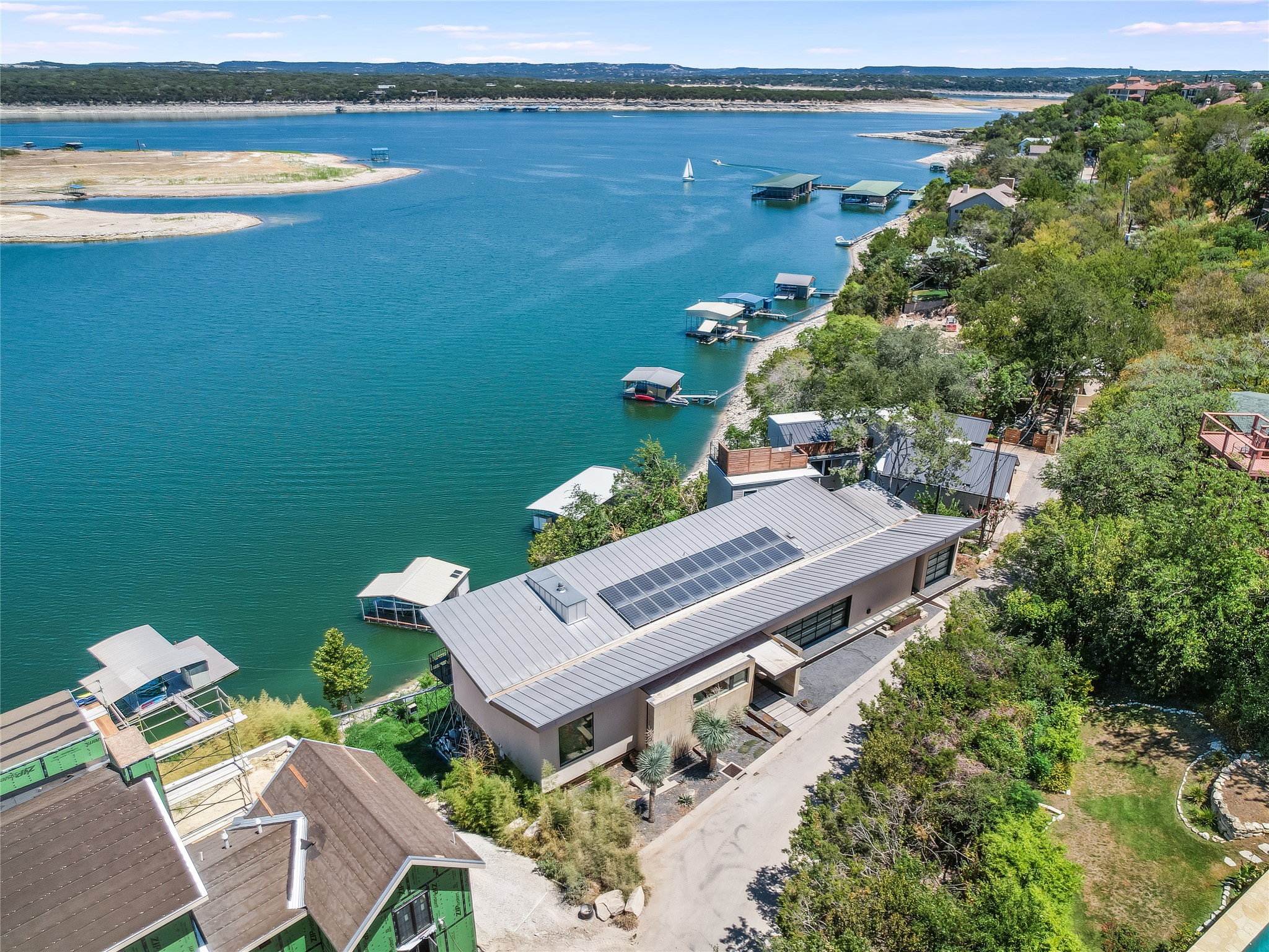 1500 Buffalo Gap Road Austin, TX 78734 - Photo 36 of 38 an aerial view of a house with garden space and ocean view