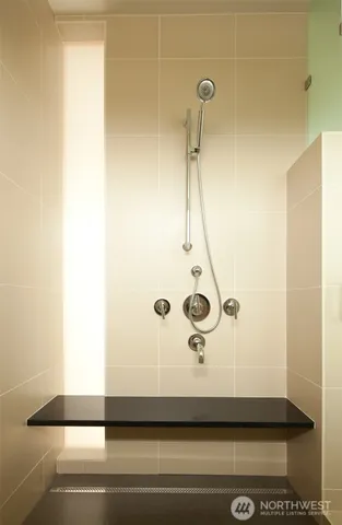 a bathroom with a shower