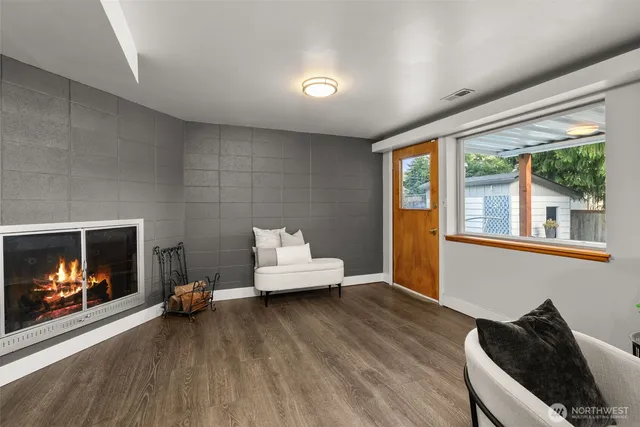 a outdoor living space with furniture