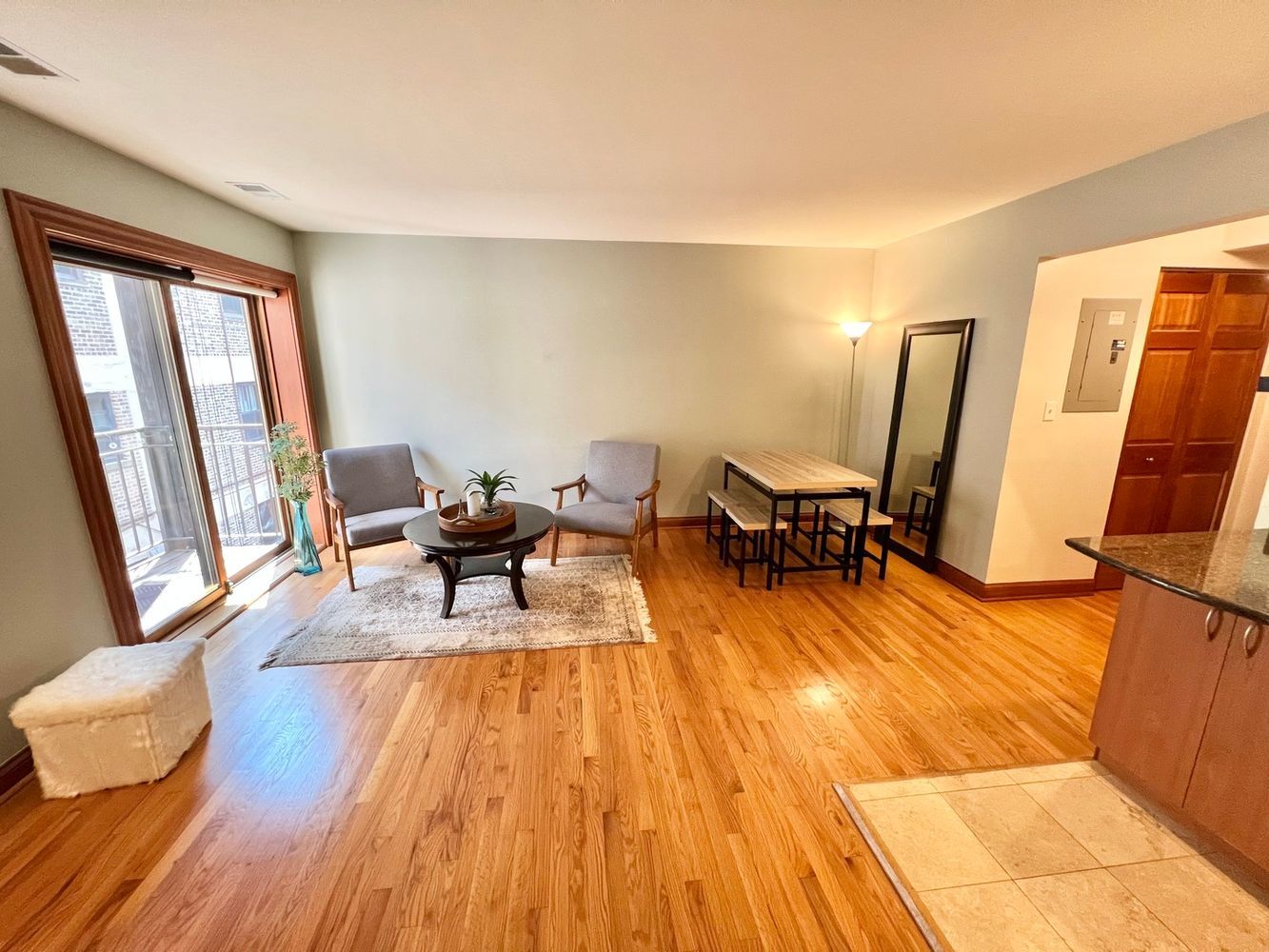 512 West Barry Avenue, Unit 408 Chicago, IL 60657 - Photo 6 of 21 a living room with furniture and a wooden floor