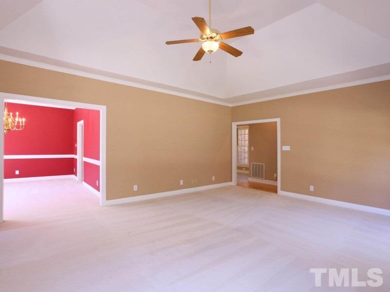 2827 Pleasant Green Road Durham, NC 27705 - Photo 5 of 25 vaulted ceilings with fan. Fan has crystal light cover.