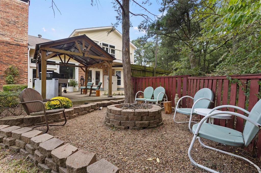 455 Lakepoint Loop Pottsboro, TX 75076 - Photo 30 of 40 View of patio featuring a gazebo and a fire pit