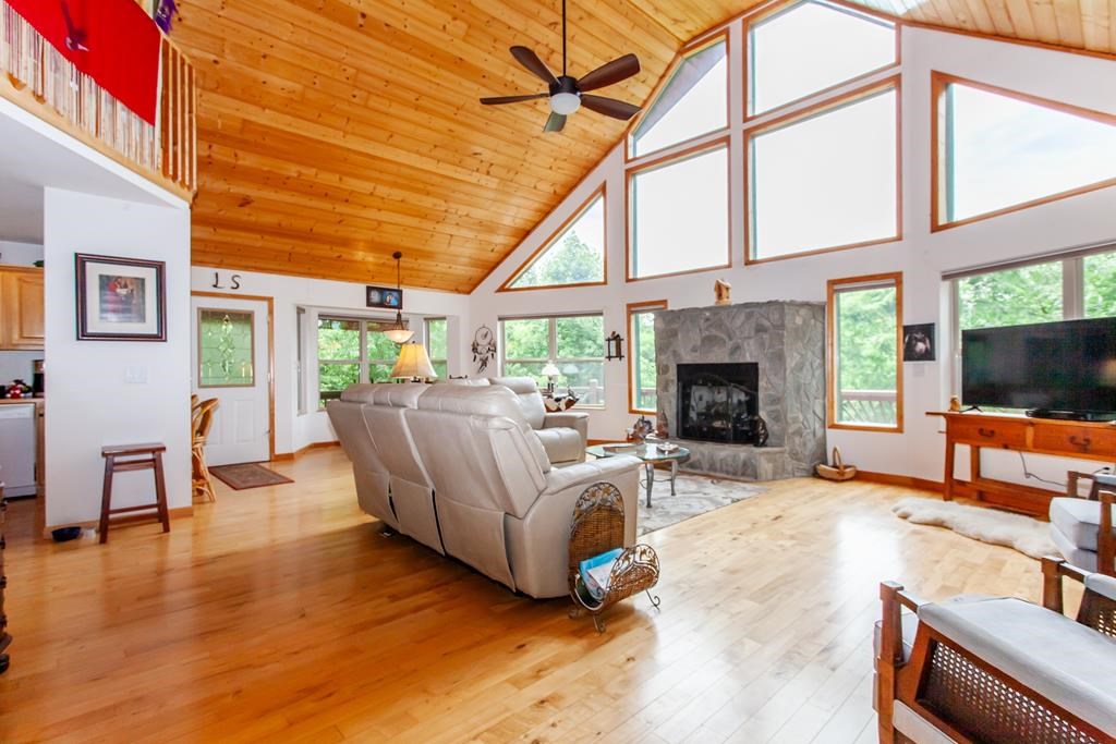 164 Freedom Pass Drive Murphy, NC 28906 - Photo 2 of 65 a living room with furniture a flat screen tv and a fireplace
