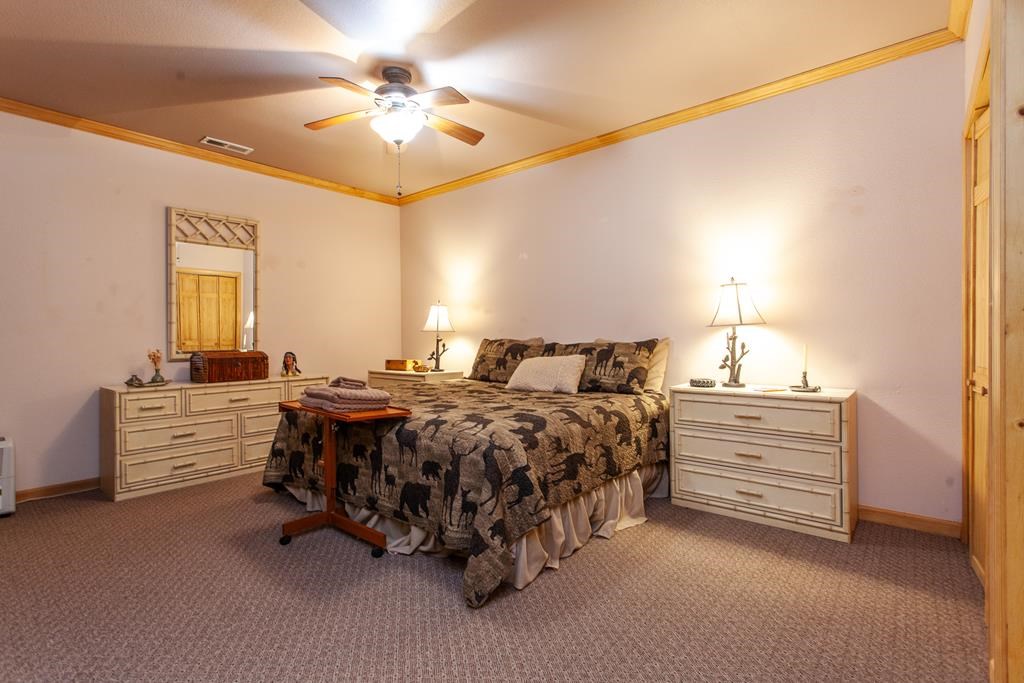 164 Freedom Pass Drive Murphy, NC 28906 - Photo 30 of 65 a bed room with a bed and a chandelier