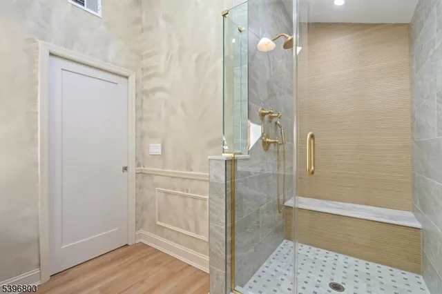 a bathroom with a shower
