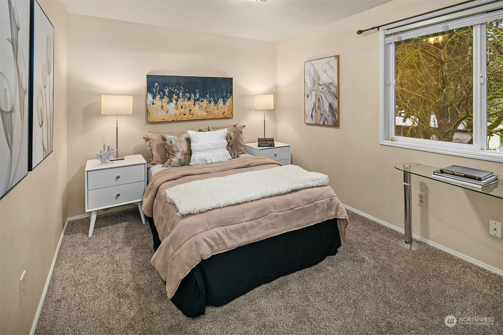 23122 20th Avenue Southeast Bothell, WA 98021 - Photo 22 of 35 a bedroom with a bed and a painting on the wall
