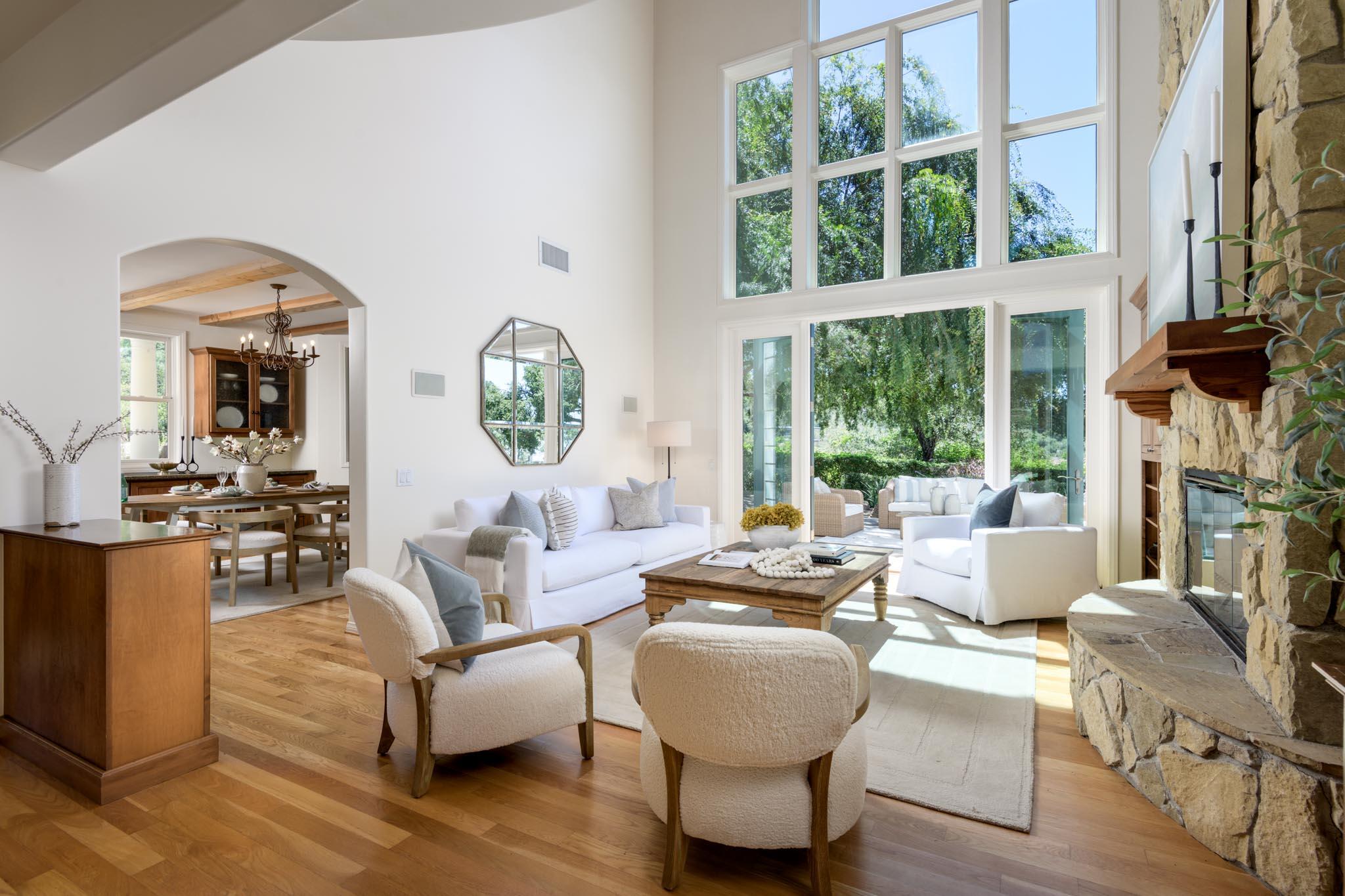 1444 Tunnel Road Santa Barbara, CA 93105 - Photo 8 of 24 a living room with furniture and a large window