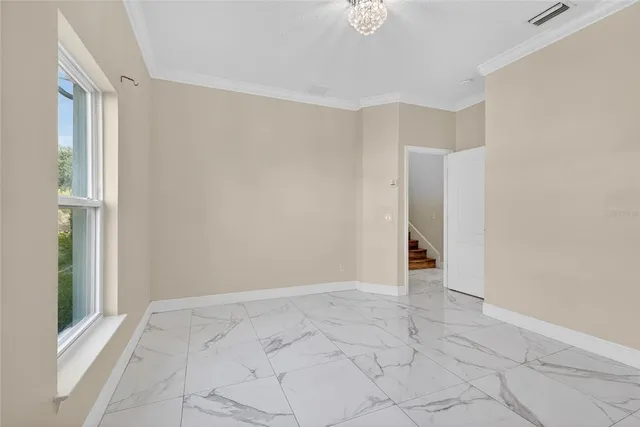 an empty room with window