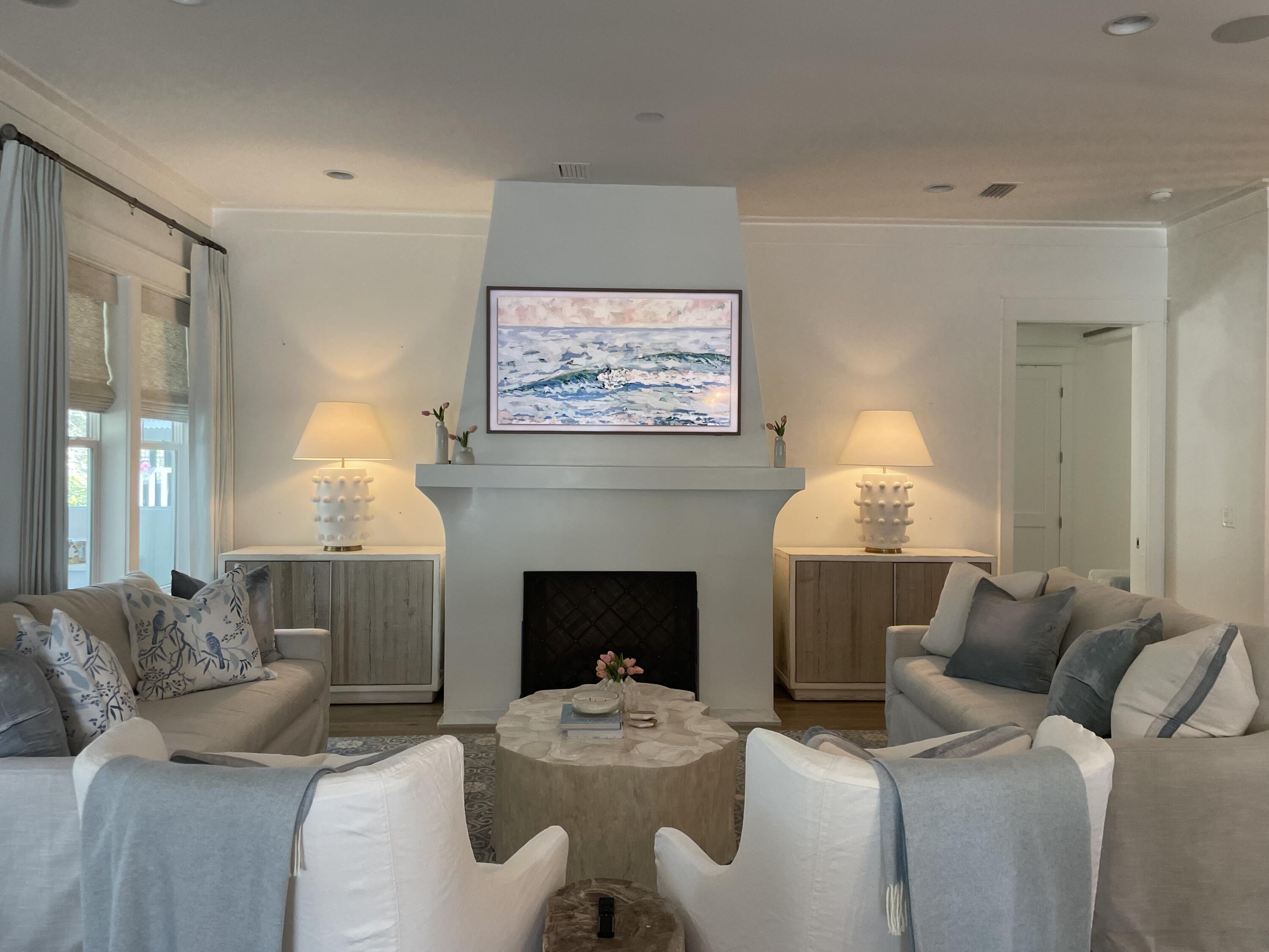 165 Splash Drive Inlet Beach, FL 32461 - Photo 2 of 8 a living room with furniture a fireplace and window