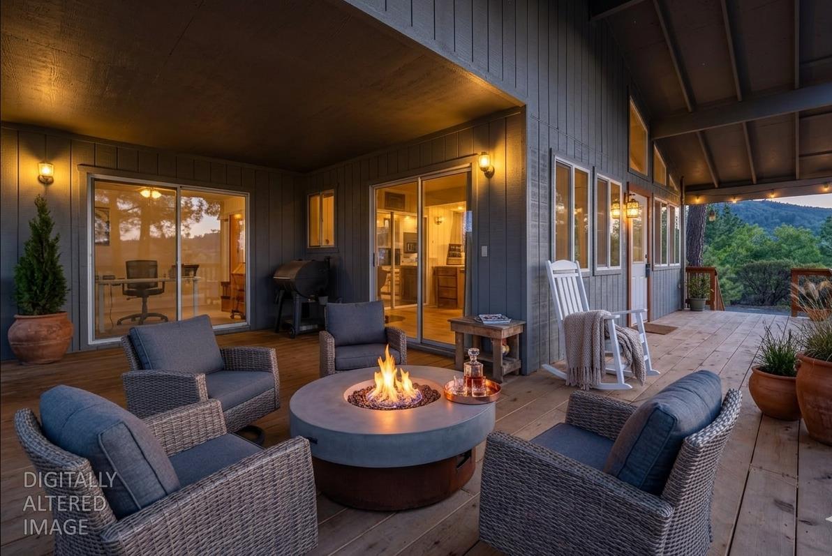 5595 Jasper-Ridge Murphys, CA 95247 - Photo 8 of 96 Patio virtually staged for inspiration. Imagine nights around the firepit here, watching the sunset!