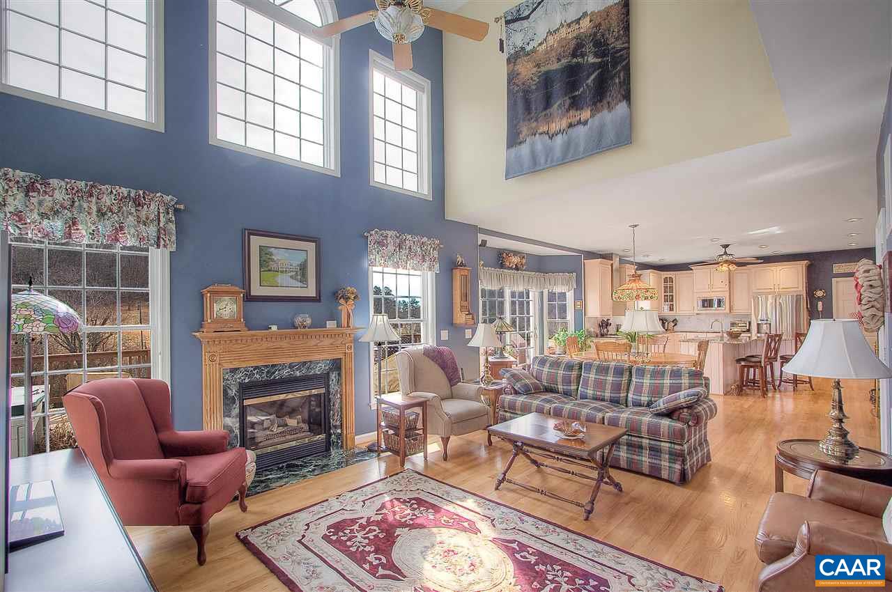 9075 Critzer Shop Road Afton, VA 22920 - Photo 10 of 32 a living room with furniture a fireplace and a floor to ceiling window