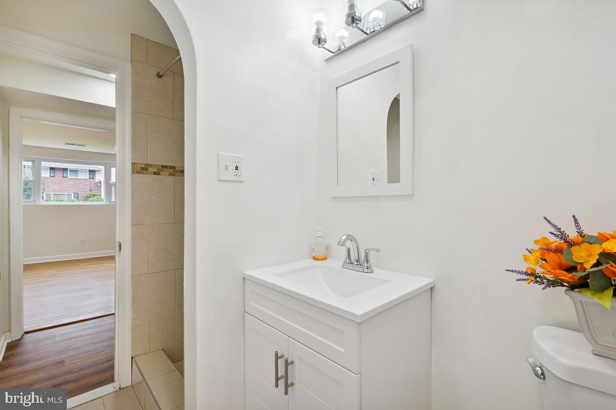 10307 Leslie Street Silver Spring, MD 20902 - Photo 36 of 46 a bathroom with a sink mirror and vanity