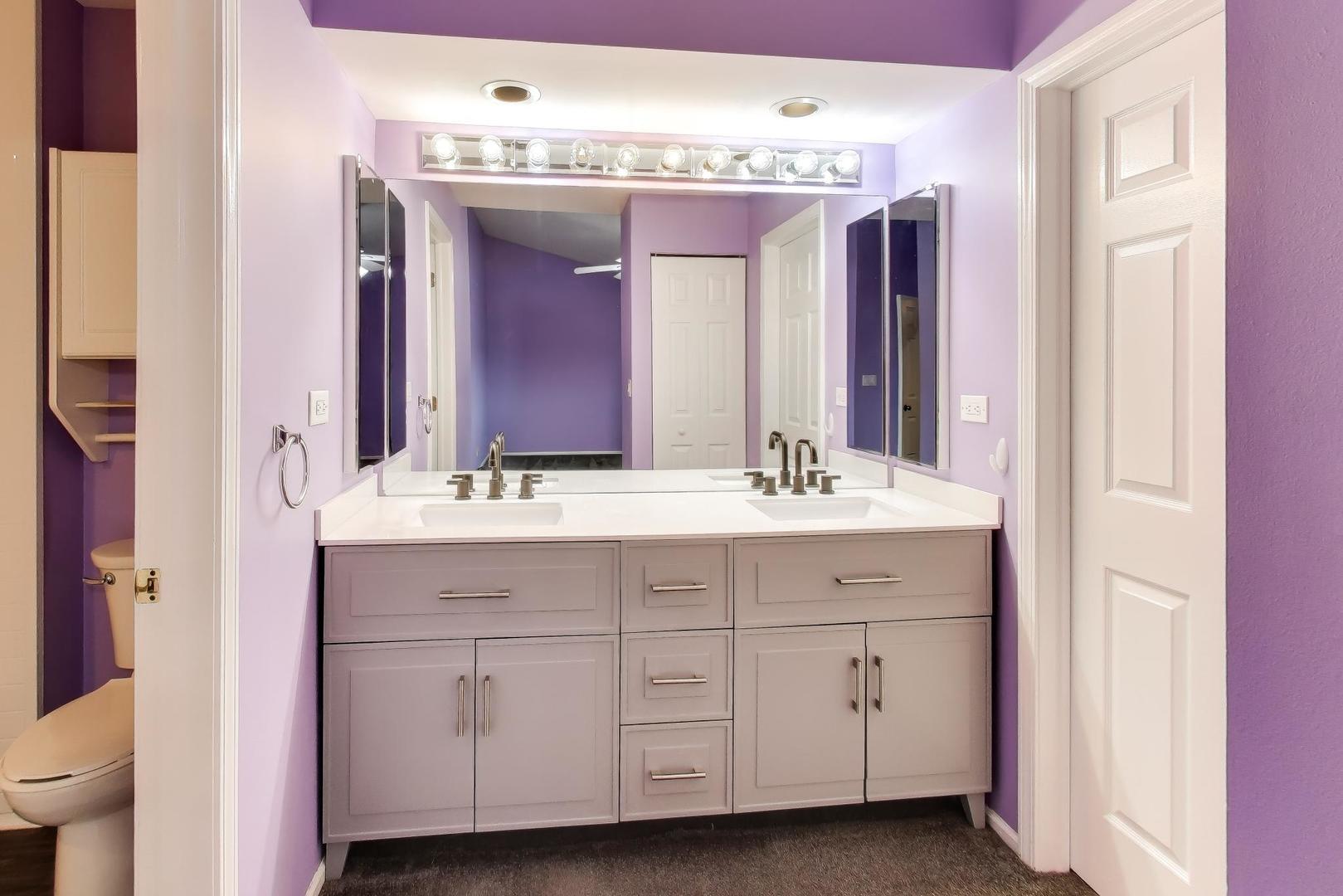 1096 Pine Tree Circle North Buffalo Grove, IL 60089 - Photo 14 of 25 a bathroom with a double vanity sink and a mirror