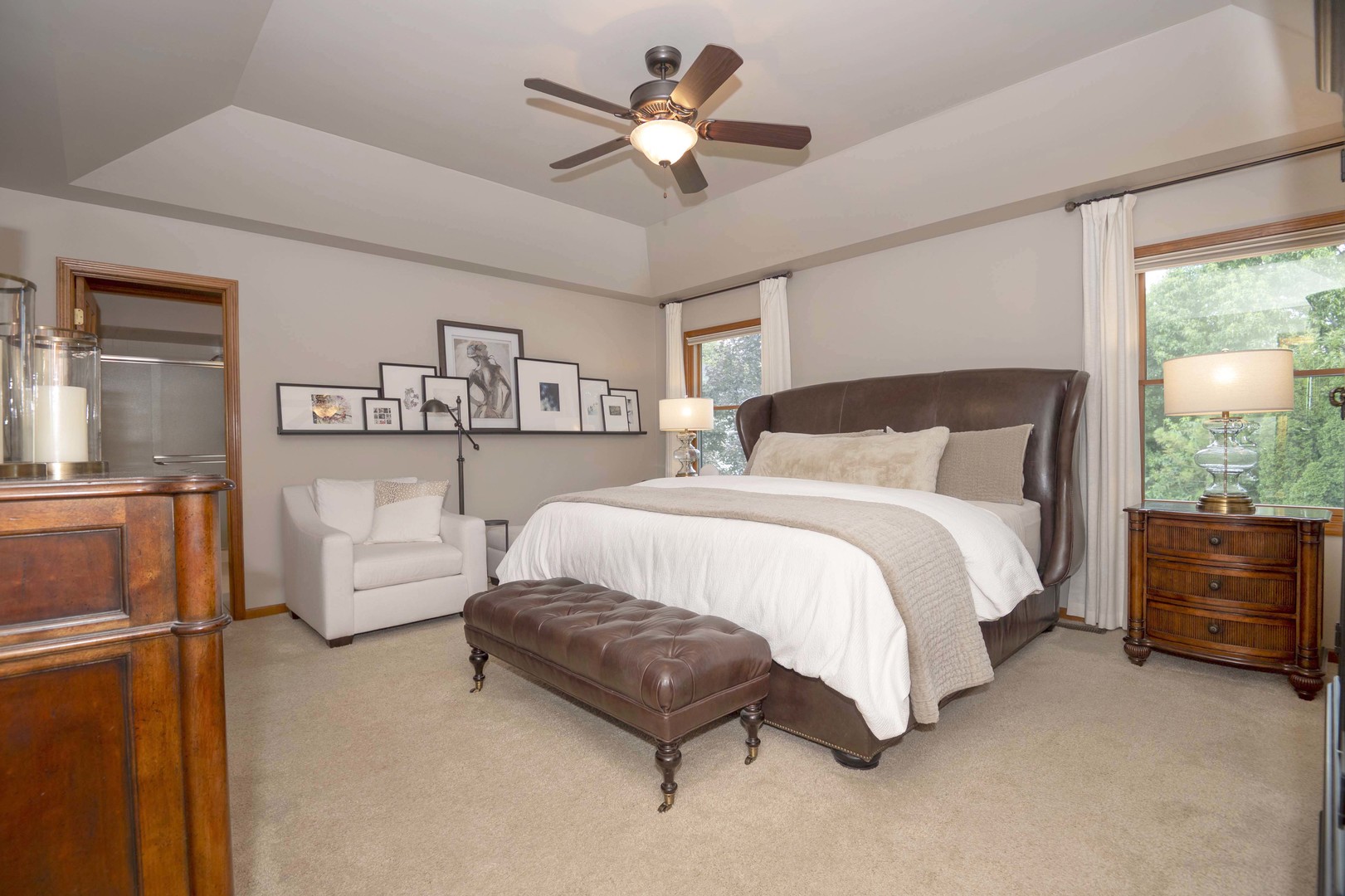 1817 Marne Road Bolingbrook, IL 60490 - Photo 23 of 37 a spacious bedroom with a bed and a chandelier