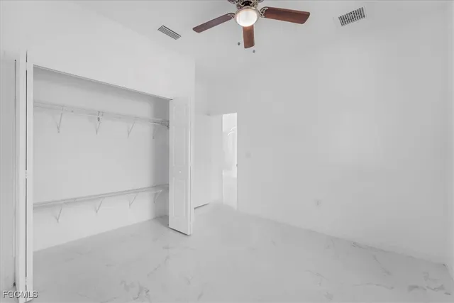 a view of small space with empty racks