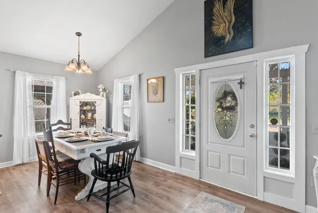 a living room with furniture