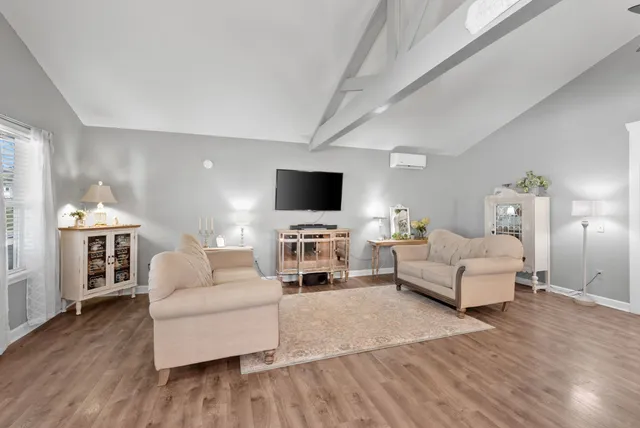 a view of a balcony with chairs