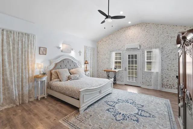 a aerial view of a house with outdoor space