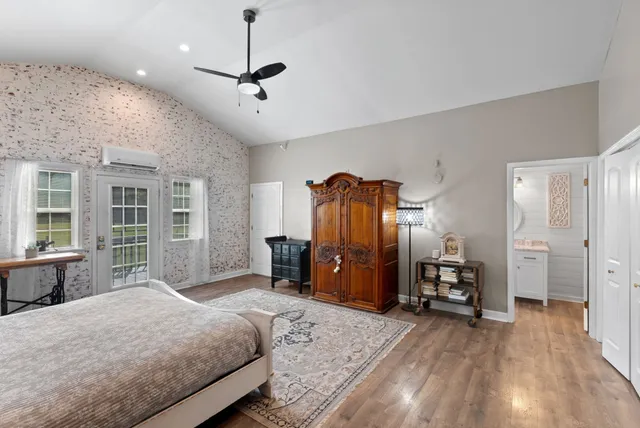 a view of a lake with a mountain