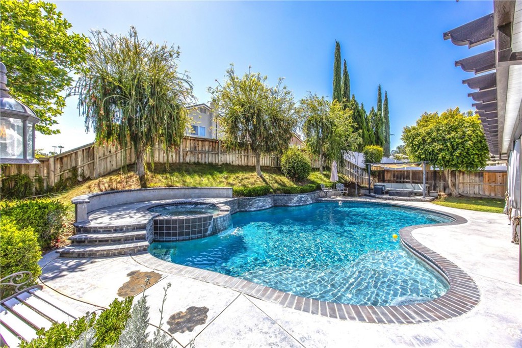 8402 Lindenhurst Street Riverside, CA 92508 - Photo 36 of 60 a view of a backyard with plants and outdoor seating