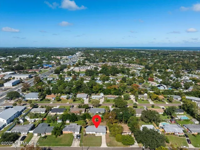 an aerial view of a city