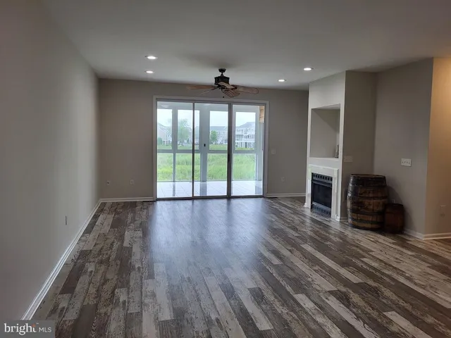 a view of a lake with a big yard