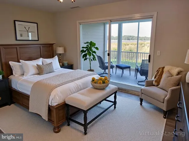 a view of an ocean and a city