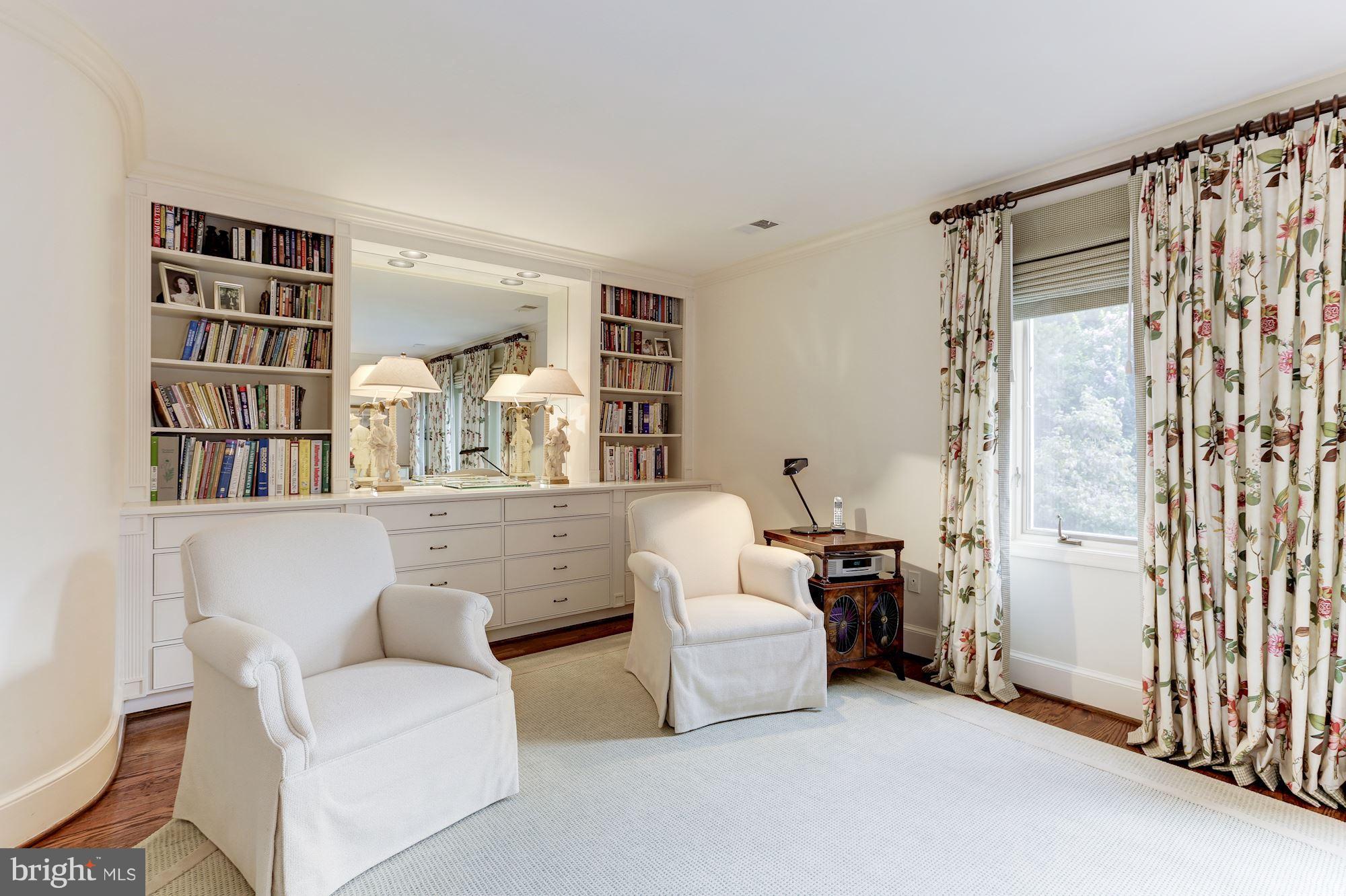 3239 Ellicott Street Northwest Washington, DC 20008 - Photo 21 of 28 Master Suite Sitting Area w/ Extensive Built-Ins