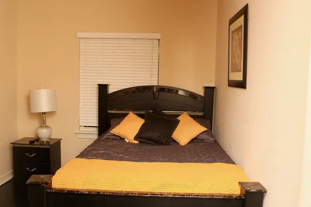 a bed room with a bed