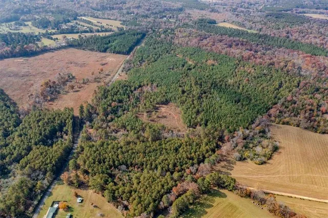 a view of a road with a yard