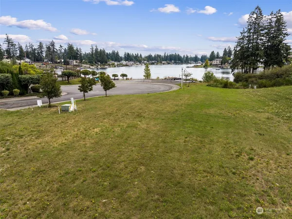 a view of a lake with houses