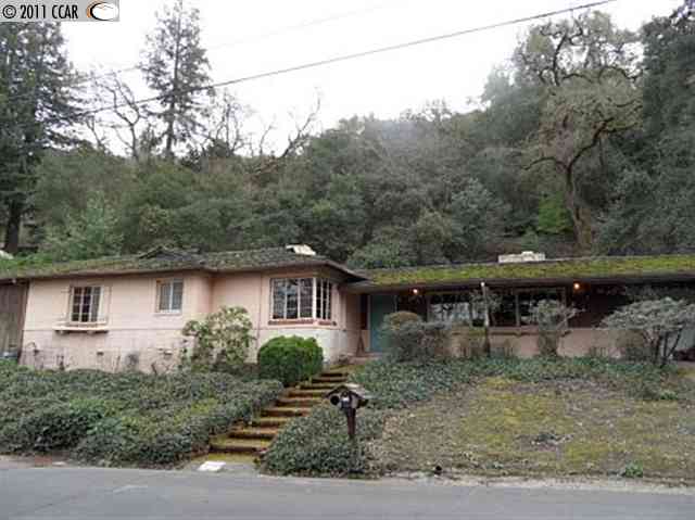 a view of a house with a yard and plants