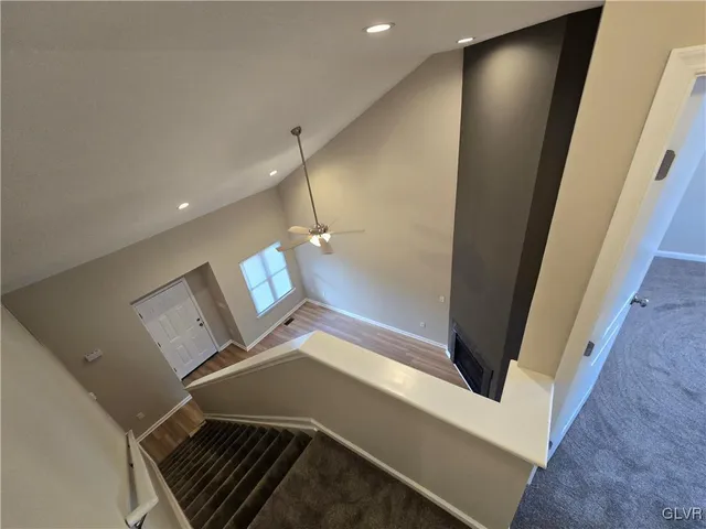 an empty room with windows