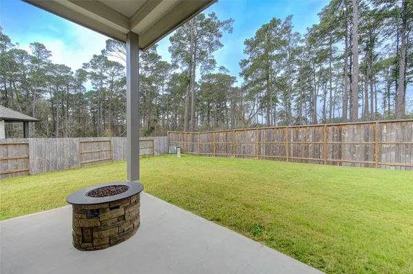 a view of a garden with a slide