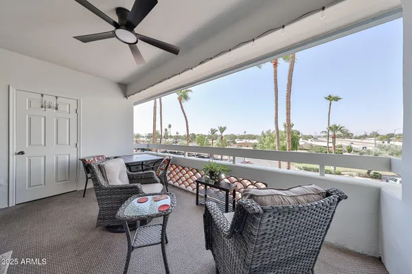 a outdoor space with furniture