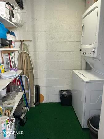 a view of a storage and utility room