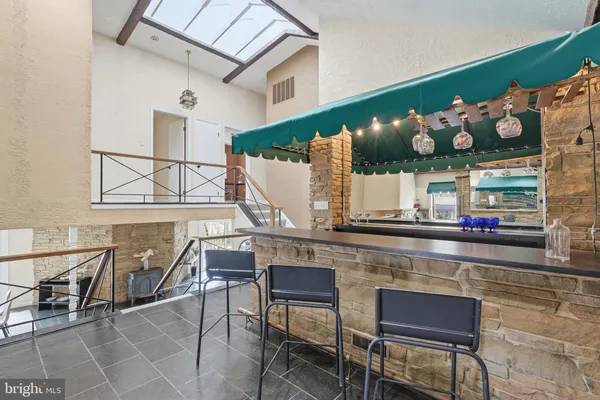 a room with furniture and a table