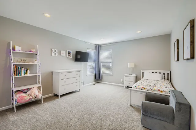 a bedroom with furniture and a window