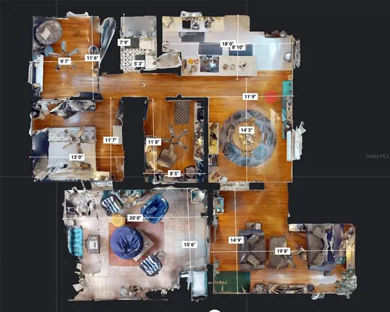 an aerial view of multiple house