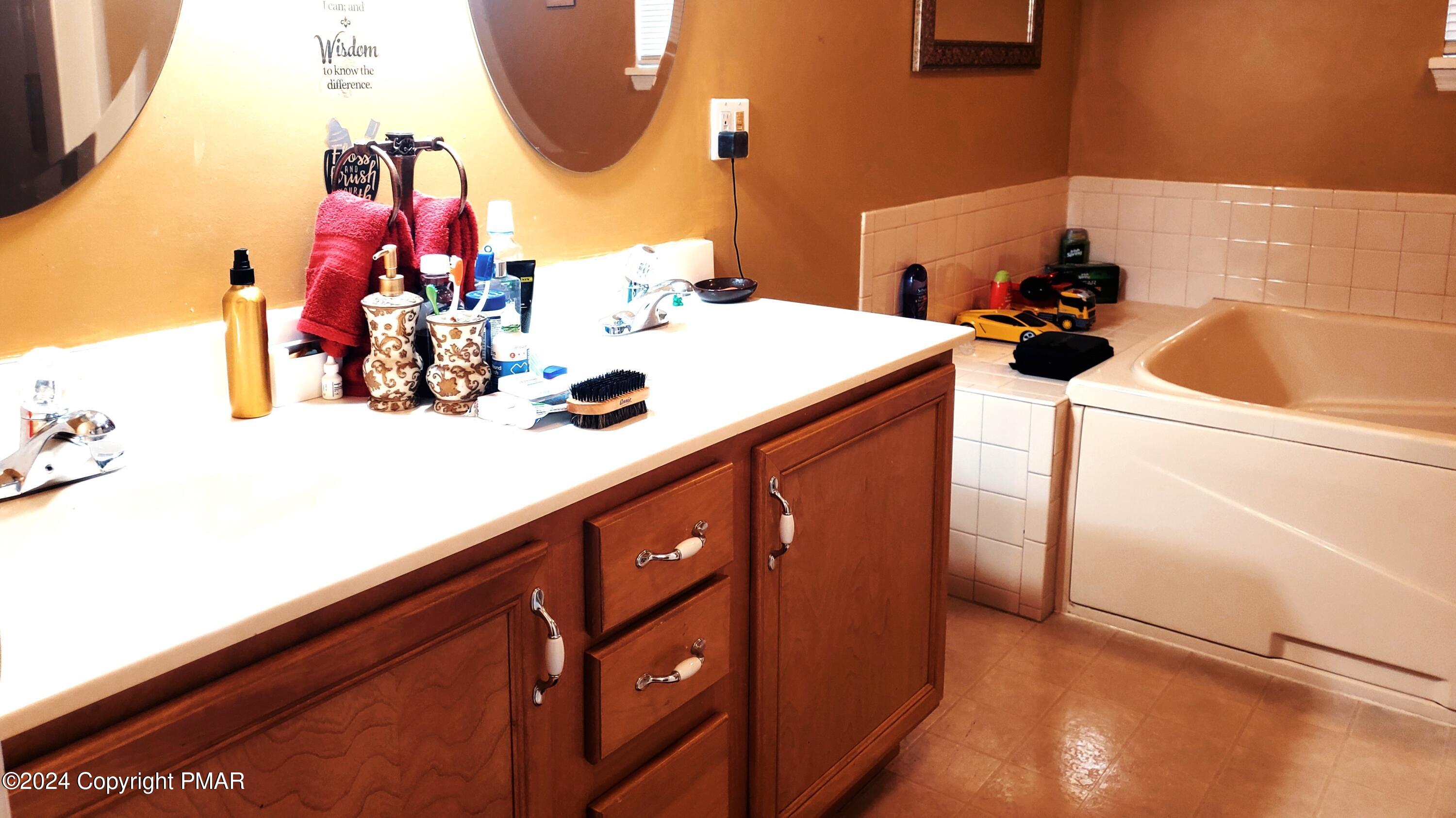 1102 Steele Circle Bushkill, PA 18324 - Photo 5 of 23 a bathroom with a sink and a mirror