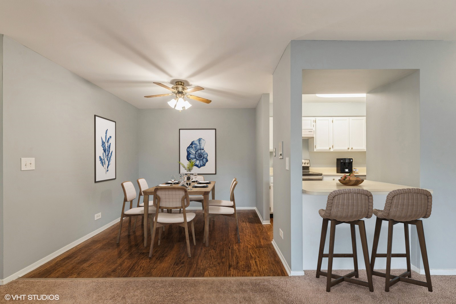 806 North River Road, Unit 3A Mount Prospect, IL 60056 - Photo 3 of 11 a view of a dining room with furniture and wooden floor