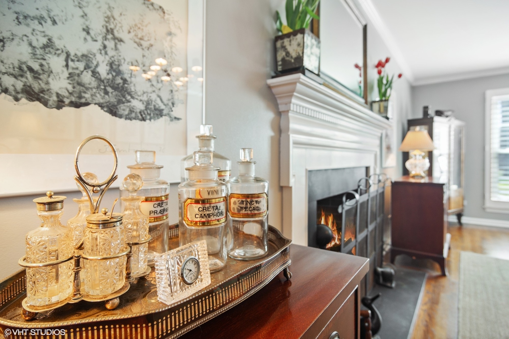 1333 West Deerpath Road Lake Forest, IL 60045 - Photo 18 of 22 a view of a livingroom with furniture and a fireplace