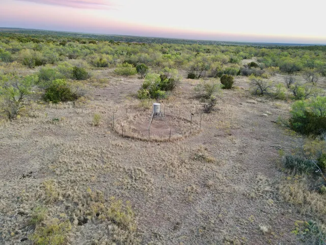 a view of a field with an ocean