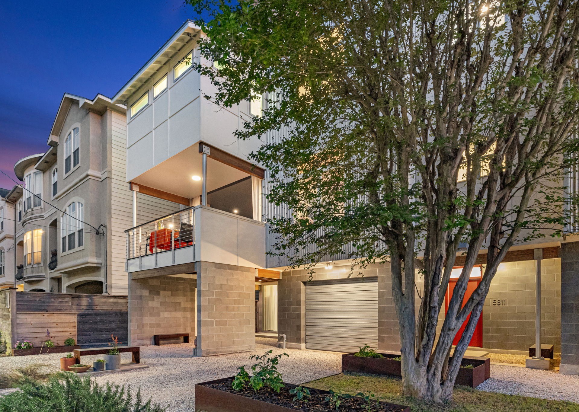 5811 Rose Street Houston, TX 77007 - Photo 2 of 38 This award winning architectural residence was expanded in 2019 offering a total of 2477 SF of living space, along with a 307 SF covered loggia off the main living, and off street parking for four vehicles. Notice the durable exterior construction materials including Galvalume metal, fiberboard, concrete masonry and standing seam metal roof. NO STUCCO.