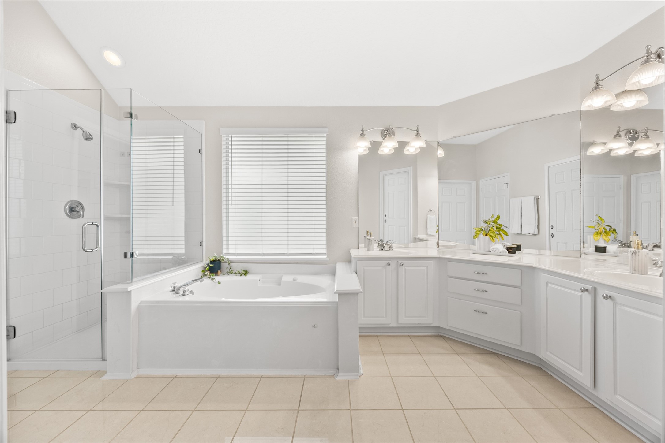 2219 Louetta Brook Lane Spring, TX 77388 - Photo 28 of 34 Primary bathroom featuring double sinks, ample counter space, and bright, open layout.