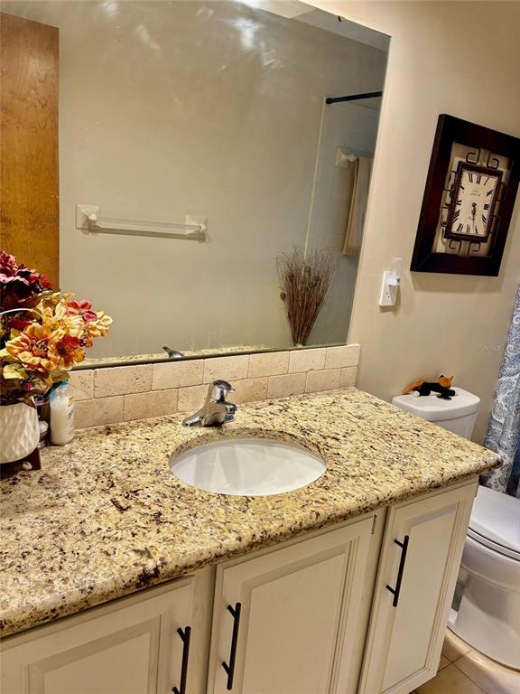 19807 Southwest 85th Loop Dunnellon, FL 34432 - Photo 39 of 60 a bathroom with a granite countertop sink and a mirror